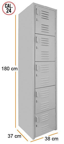 locker serie a gris 5 puertas