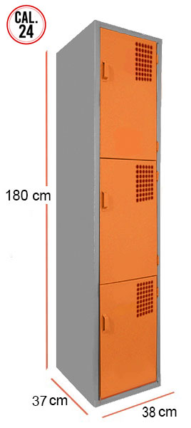 locker 3 puertas serie c mandarina