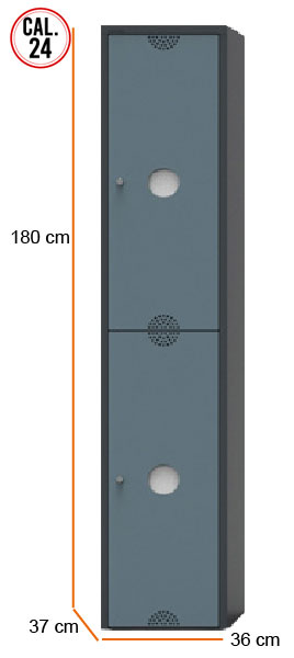 locker ping pong aluminio cromo 2 puertas