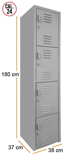 locker serie a gris 4 puertas